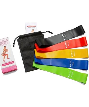 Premium Resistance Bands for Physical Therapy & Home Workouts | Set of 5 Rubber Loop Bands for Men & Women - Shop Now - Buy Online on GoSupps.com