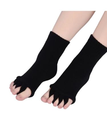 Bunion Relief Toe Socks 4 Pairs Anti Bunions Health Socks Bunion Relief Socks With Toe Separators For Men Or Women (Black)