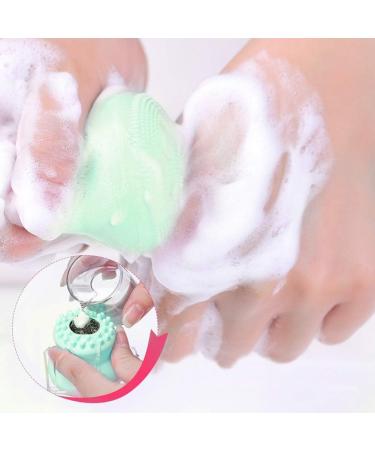 Silicone Facial Cleansing Brush Waterproof Face Scrubber Exfoliator Pore Cleanser Brush for Deep Cleansing Blackhead Removal Suitable All Skin Types(green) - Buy Online on GoSupps.com