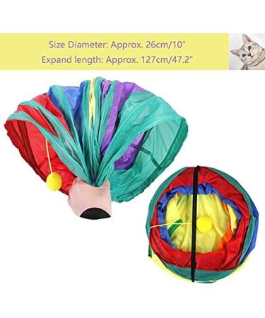 Interactive Cat Tunnel Toy for Indoor Cats - Collapsible S-Style Rainbow Design - Buy Online on GoSupps.com