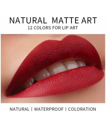 Nude Matte Lipstick Pen Set - 12 Colors, Waterproof & Long-lasting | Non-Fading Matte Lipliner Lip Pen Set for Women & Girls - Buy Online on GoSupps.com