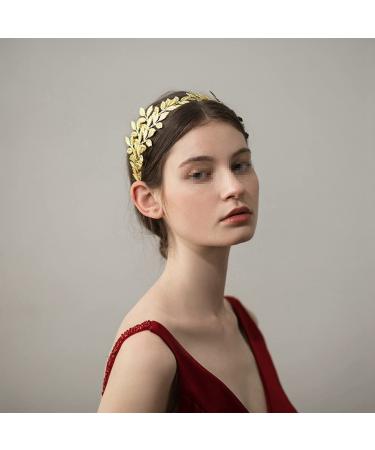 Golden Laurel Leaf Crown Tiara | Greek Roman Costume Accessory | Women's Headband Hair Comb | Bridal Wedding Headpiece - Buy Online on GoSupps.com