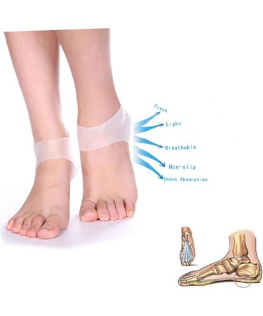 NOLITOY Gel Heel Socks - 3 Pairs of Women's White Foot Protectors | Silicone Gel Material for Comfort & Relief - Buy Online on GoSupps.com