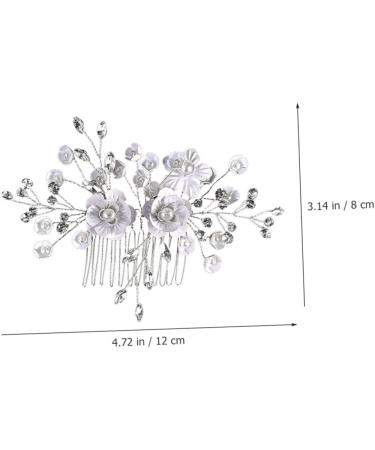 SOESFOUFU 1 Set rhinestone barrettes for women rhinestone headpiece for women wedding headpiece for bride floral suit bride headpieces for wedding white outfit Miss hair pearl flower - Buy Online on GoSupps.com
