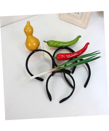 SKISUNO Chili Hair Hoop Headband Hair Accessories for Kids Chili Pepper Hat Chili Design Hair Hoop Fruit Man Elastic 1 count (Pack of 1) Green - Buy Online on GoSupps.com