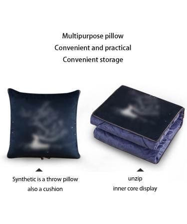 JUEMISSA 2-in-1 Lap Blanket & Travel Blanket for Adults | Foldable Pillow Blanket (45x45cm) - Perfect for Comfort & Lunch on the Go! - Buy Online on GoSupps.com