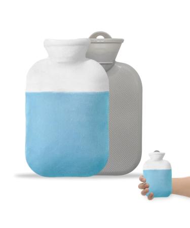 Hot Water Bottle with Soft Plush Cover 1000ml Small Hot Water Bottles for Pain Relief Keep Warm Feet Warmer and Dog 1L Cat Hot Water Bag (1000ML)