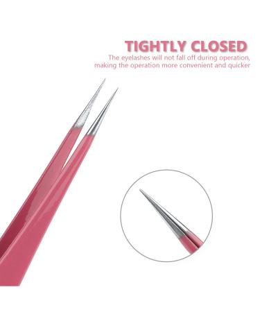 Yutou 3-Piece Pink Lash Tweezers Set | Stainless Steel Eyelash Extension Tools Straight & Curved Precision for False Eyelashes - Buy Online on GoSupps.com