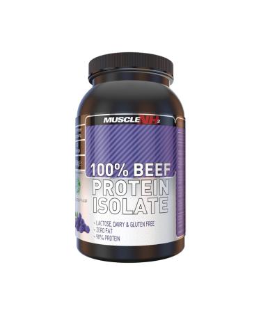 MuscleNH2 Beef Protein Isolate Powder 90% High Protein Low Fat Dairy Free Gluten Free Soy Free Clear Isolate Blue Raspberry Flavour 900g 30 Servings (Pack of 1) Raspberry 1 kg