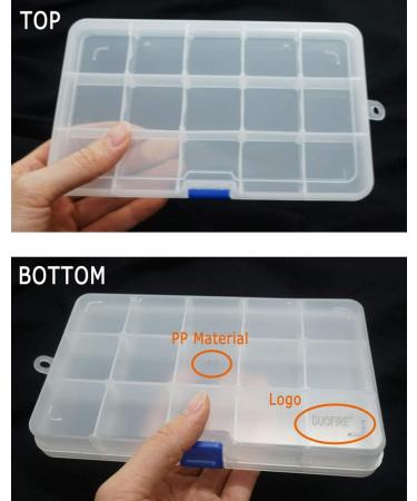 DUOFIRE Adjustable Plastic Organizer Container Storage Box with 15 Grids - 4 Pack, Ideal for Jewelry, Beads, Earrings, Fishing Hooks, Small Accessories - Buy Online on GoSupps.com