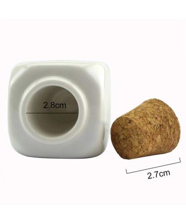 Porcelain Nail Art Acrylic Glass Dappen Dish with Wooden Lid - White - Buy Online on GoSupps.com