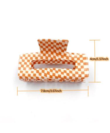 YOEMAYUNER Checkered Hair Claw Clips - Set of 3 Fashionable Retro Clamps for Women and Girls - Buy Online on GoSupps.com