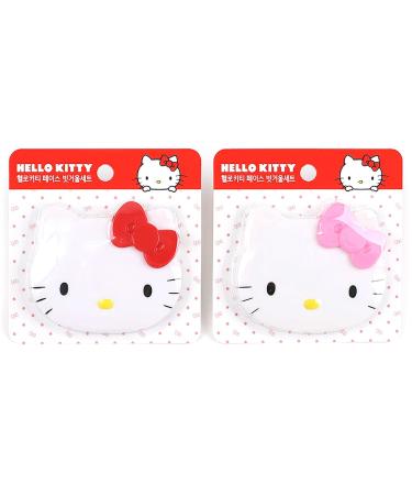 Hello Kitty Cute Travel Compact Mirror + Comb Brush Set 1PC (Red)
