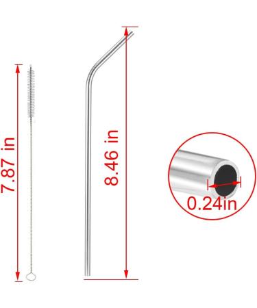Stainless Steel Straws set of 4 Alotpower FDA-Approved Metal Straws18/8 Reusable Stainless Steel Drinking Straws for 20 oz Tumblers Rumblers Cold Beverage 20 oz bent straws - Buy Online on GoSupps.com