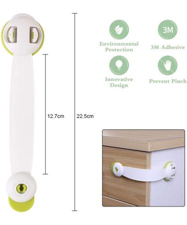Vicloon Child Safety Cupboard Locks - 6 Pcs Baby Proof Latches with 3M Adhesive - No Screws Child Locks for Cabinets, Kitchen, Drawer, Closet - Green - Buy Online on GoSupps.com