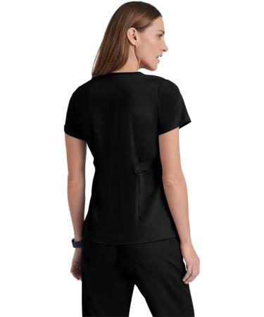 BARCO Grey's Anatomy Scrubs Riley V-Neck Women's Scrub Top - Super-Soft, Small, Black - Buy Online on GoSupps.com