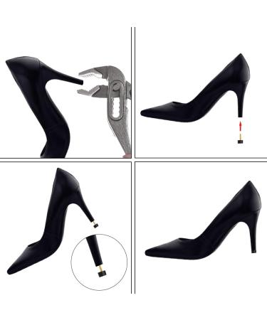 TOVOT 30 Pairs Black U-Shape Replacement Tips for Stiletto Heels - 5 Sizes (7/8/9/10/12MM) | High Heel Spikes for International Shipping - Buy Online on GoSupps.com