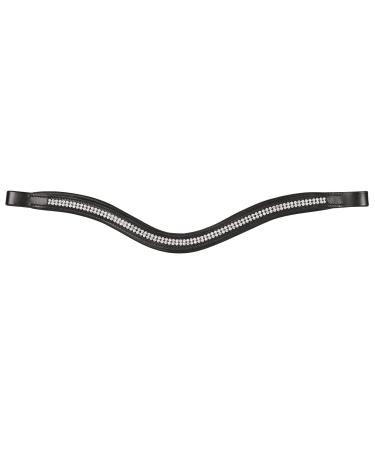 Headband for horses Warmblood thoroughbred start U-2lineCrystal Shuttle Feded black glitter head strap wiesbaden with rhinestone curved for bridle (COB (thoroughbred) black) COB (thoroughbred)