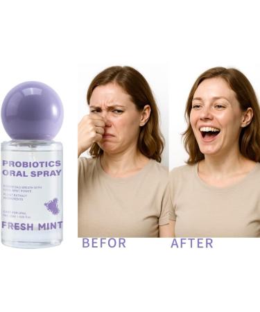 Probiotic Oral Spray for Long-Lasting Freshness Oral Spray with Probiotics for Breath Care Gentle Convenient Travel-Sized Breath 20ml/0.68oz - Buy Online on GoSupps.com