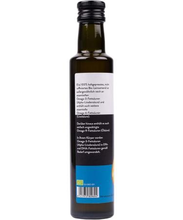 Elixi Organic Cold Pressed Linseed Oil - Omega-3 & Omega-6 Fatty Acids - 250ml Glass Bottle - International Shipping - Buy Online on GoSupps.com