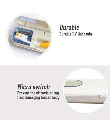 Toothbrush Sanitizer Portable UV Light Sterilizer Head LED Toothbrush Sanitizer Case Cleaner Organizer Travel Storage Holder Disinfection Box Household for Tooth Brush (Blue) - Buy Online on GoSupps.com