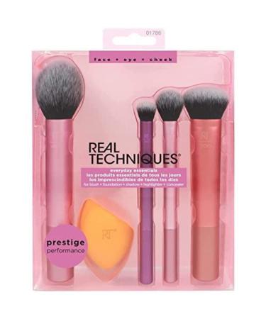Real Techniques by Samantha Chapman Everyday Essentials For Blush + Foundation + Shadow + Highlighter + Concealer 5 Pieces