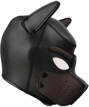 Yiqin RWSX Soft Latex Dog Mask - Removable Mouth & Ears Perfect for Halloween & Parties - Brown Petplay Puppy Mask - Buy Online on GoSupps.com