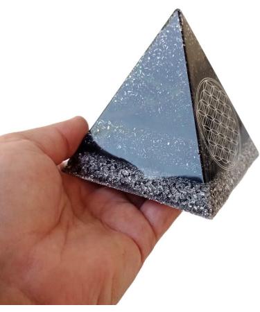 Shungite Orgonite Pyramid - EMF Protection | Flower of Life Design | Shop Internationally - Buy Online on GoSupps.com