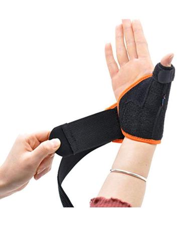 Milisten Pair Sports Thumb Support - Breathable Black & Orange Thumb Immobilizer for Sprains Carpal Tunnel & Stabilization - International Shipping Available - Buy Online on GoSupps.com