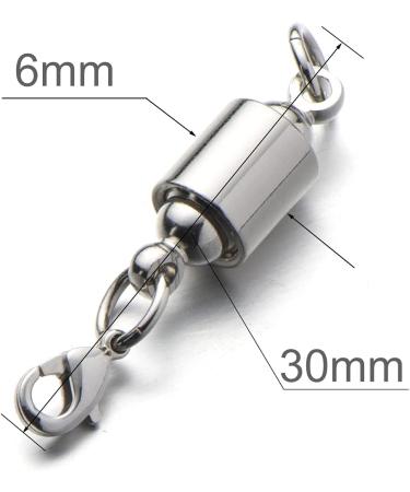Screw Locking Magnetic Necklace Clasps - Safety Jewelry Closures 6mm Silver - Buy Online on GoSupps.com