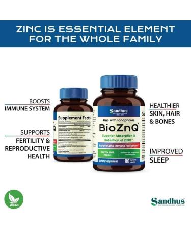 SPEC BioZnQ - Highly Absorbable Bio Zinc with Ionophores for Immune Protection - 90 Vegetarian Capsules - Buy Online on GoSupps.com