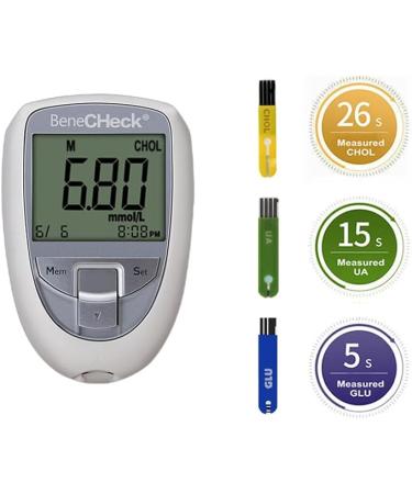 3in1 Total Cholesterol Test Meter Cholesterol Meter kit Test CHOL GLU UA - Buy Online on GoSupps.com