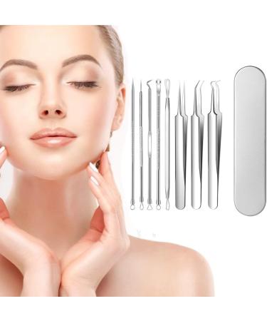Blackhead Remover Tool 8 Pcs Pimple Popper Tool Kit Blackhead Extractor for Face Nose Comedone Zit Acne Whitehead Pores Blemish Fat Granules Stainless Steel Facial Skin Care Kit - Buy Online on GoSupps.com