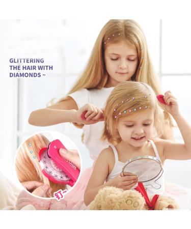 Bedazzle your Hair with Glam Collection Deluxe Set - Hair Bedazzler Kit with Rhinestones - Includes Styling Tool & 180 Gems - Perfect Gift for Girls - Pink - Buy Online on GoSupps.com