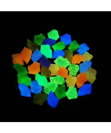 300 pieces of colorful fluorescent stones bright stone bright pebbles garden stones decoration for sidewalks grass court.
