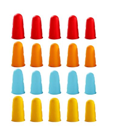TEHAUX 20pcs Finger Cots Finger Caps Protectors Finger Cushion Sewing Finger Protector Rubber Finger Gloves Rubber Finger Protectors Finger Covers Hot Glue Anti-static