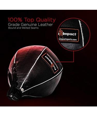 Pro Impact Leather Speed Bag | Pear Shaped for Boxing, MMA & Muay Thai Training | Doorway Hanging or Ceiling | Boxer Accuracy Workout | Punching Trainer - Black XS (5x7) - Buy Online on GoSupps.com
