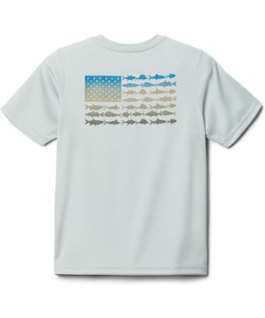 Columbia Boys' Terminal Tackle PFG Fish Flag Short Sleeve T-Shirt - Cool Green/Deep Marine Gradient - Size X-Large - Buy Online on GoSupps.com