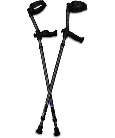 in-Motion Forearm Crutches | Spring Assist | Ergonomic Handles | Articulating Tips | Size Tall (5'3" - 6'8") | Charcoal