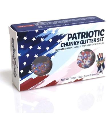 USA Patriotic Chunky Glitter Kit (Blue, Red & White) - 4th of July Decorations, Independence Day Party, Veterans Day - 10g Total - Pack of 1 - Buy Online on GoSupps.com