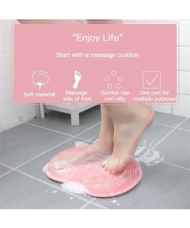 Yodaoli Shower Foot & Back Scrubber Mat - Non-Slip Silicone Massage Pad with Suction Cups | Foot Massager for Ultimate Shower Relaxation (Orange) - Buy Online on GoSupps.com