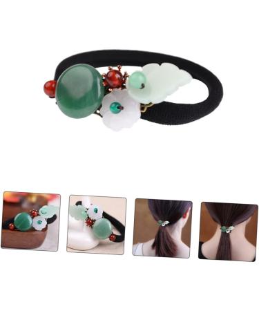 BIUDECO Hair Scrunchie Hanfu Hair Jewelry Hair Rope Hanfu Hair Accessory Qipao Hair Accessories Hair Elastics Chinese Hanfu Headwear Hanfu Hair Tie Miss Aventurine Jade Ponytail - Buy Online on GoSupps.com