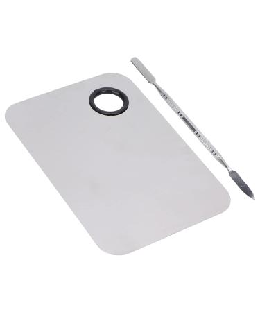 Professional Stainless Steel Metal Mixing Palette with Spatula for Makeup Artists | Beauty Master Tool - Buy Online on GoSupps.com
