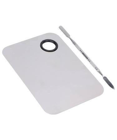Makeup Mixing Palette Stainless Steel Mixing Palette with Spatula Suitable for Professional Makeup Artists and Beauty Makeup Masters