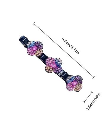 Crystal Stone Braided Hair Clips - Sparkling Multi Clip Barrette with Rhinestones for Styling - 8 Pack - Buy Online on GoSupps.com