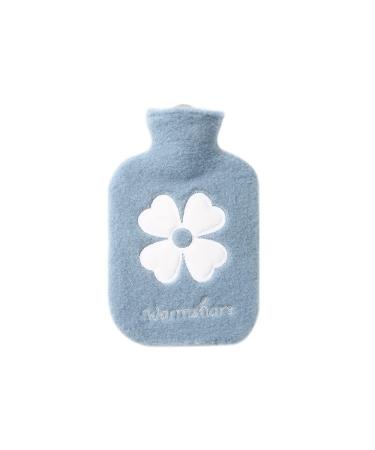 Hot Water Bottle with Cover 500ML Small Wearable Mini Great Gift for Women Seniors & Children (Blue)