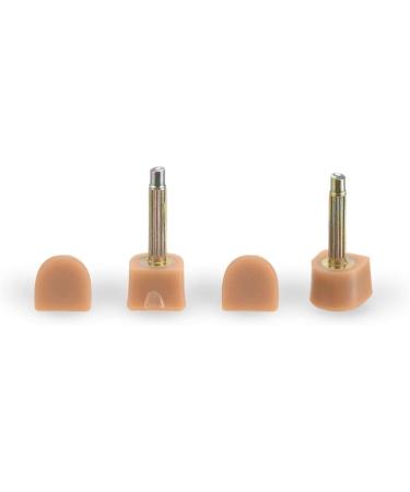 HARFINGTON High Heel Tips - 3 Pairs TPU Shoe Replacement Caps for Women | 2.4mm Pin 7x7mm U-Shape Repair Caps in Beige & Gold Tone - Buy Online on GoSupps.com