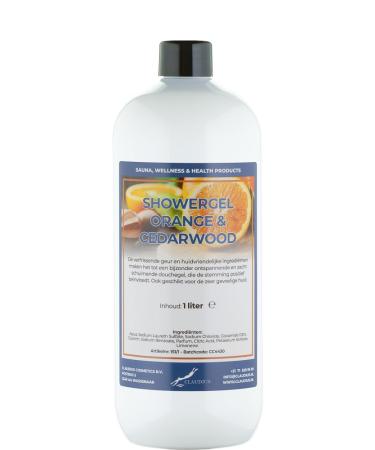 Claudius Showergel Sweet Orange & Cedarwood 1 liter met dop wit