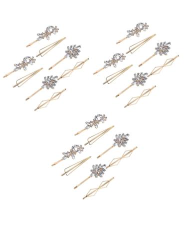 MAGICLULU 12 Pairs Rhinestone Hair Clip Bridal Hair Clip Barrettes for Girls Girl Hair Clips Girls Hair Clips Hair Pin Hairpin for Women Straight Hair Accessories Simple Zinc Alloy Bride