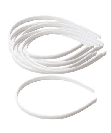 Fenteer Set of 10 Satin Headbands - Elegant Hair Jewelry for DIY Crafts - Silk Ribbon Hair Accessories in White - Buy Online on GoSupps.com